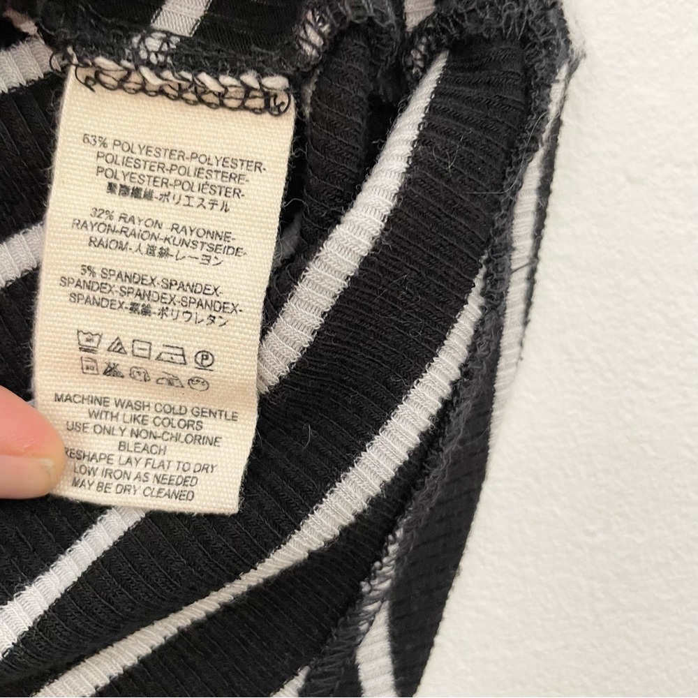 Free People Black and White Off-Shoulder Striped Blouse- L - Picture 12 of 13